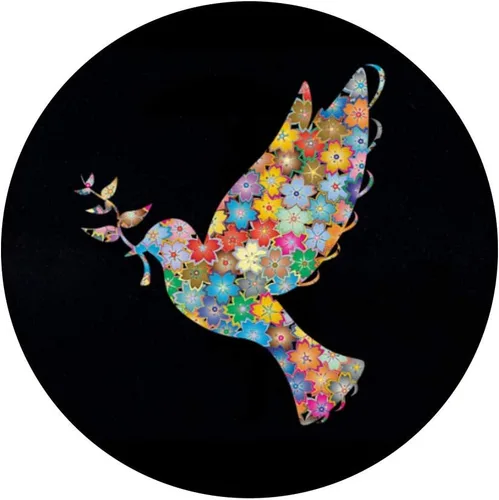 Vista 3 de Flor Poder Pájaro Paz Dove Retro 70s Diseño - PopSockets Grip y Soporte para Teléfonos y Tabletas