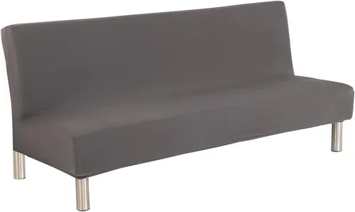 Vista 9 de Funda de sofá cama sin brazos de color sólido, poliéster spandex elástico, funda para futón de 3 plazas, completamente plegable, protector de sofá