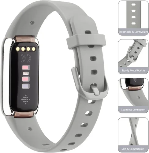 Vista 2 de Paquete de 3 correas Fitbit Luxe compatibles con Fitbit Luxe, correas de repuesto de silicona suave para mujeres y hombres