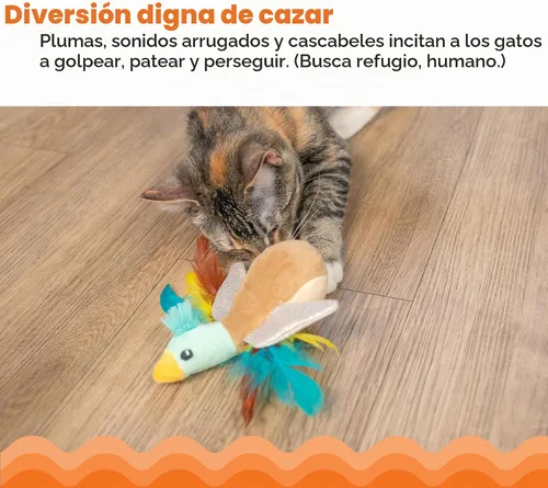 Vista 3 de Catstages Flapperz Pato de Peluche Juguete Interactivo con Hierba Gatera para Gatos