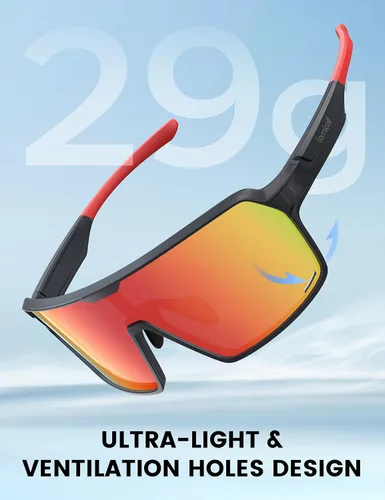 Vista 3 de Lamicall Gafas de sol deportivas polarizadas de tamaño XL para hombres y mujeres, gafas de sol grandes con protección UV400, para correr, ciclismo