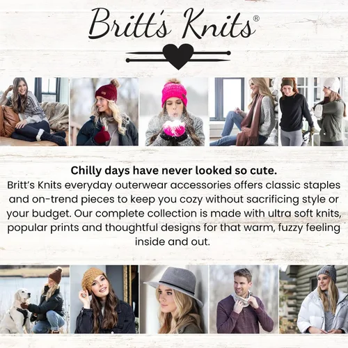 Vista 6 de Britt's Knits Sombrero de punto forrado de felpa con pompón para mujer