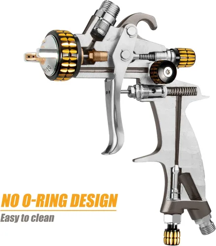 Vista 5 de BEETRO HVLP Pistola de pulverización de aire de 0.055 in, boquilla de 33.8 fl oz de capacidad 14.5CFM 30-43psi con 11 filtros, 10 filtros de 190M