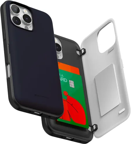 Vista 8 de GOOSPERY Parachoques magnético para puerta compatible con iPhone 15, funda con tarjetero, cartera con cierre magnético automático, protector de Azul