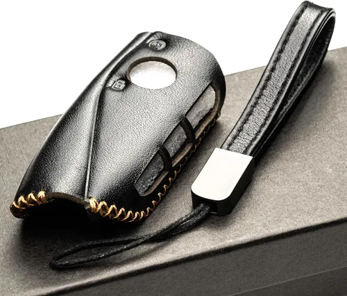 Vista 6 de Vitodeco Funda protectora de cuero genuino para llavero compatible con BMW modelos 2023-2026 4 botones Negro