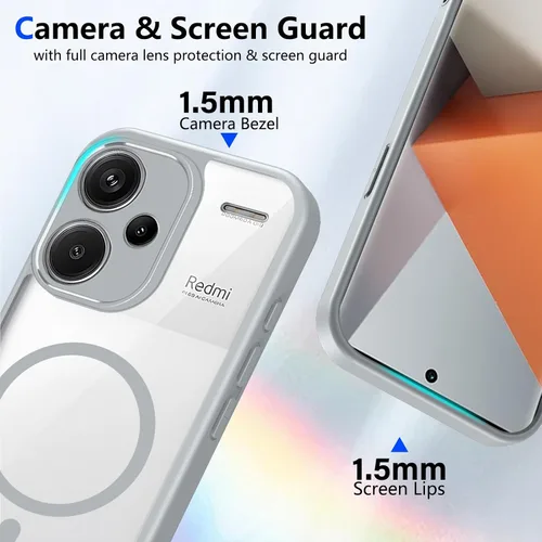 Vista 279 de Funda magnética transparente compatible con Xiaomi 17T, color negro 2 en 1 PC + TPU cubierta de teléfono a prueba de golpes, carcasa protectora