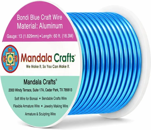 Vista 274 de Mandala Crafts - Alambre de aluminio anodizado de calibre 22 para hacer joyas - 137.2 m de alambre flexible surtido y coloreado - Doble para bonsái