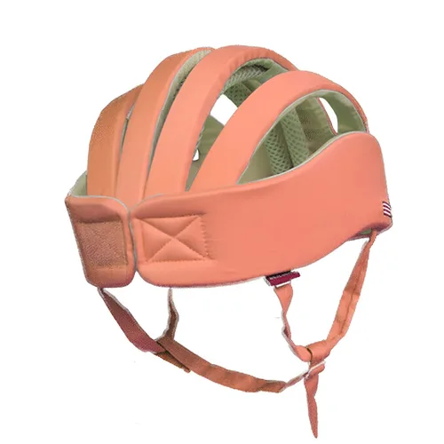 Vista 3 de Casco ajustable para bebé, gorra de arnés de cojín suave para niños, sombrero para niños pequeños cuando aprendes a gatear a caminar (naranja)
