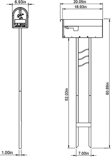 Vista 9 de Architectural Mailboxes Buzón de correo de metal de acero resistente a la intemperie para exterior con poste, blanco, buzón mediano en la acera