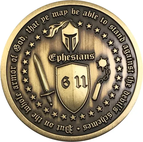 Vista 3 de Armadura de Dios Premium - Efesios 6:11-3D Conmemorativa Moneda de Desafío Medallón de Coleccionista
