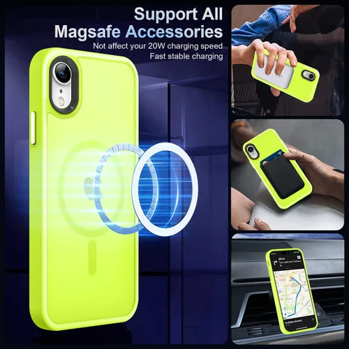 Vista 722 de MOCCA - Funda magnética resistente para iPhone XR de 6.1 pulgadas, compatible con MagSafe, funda con protección contra caídas de grado militar