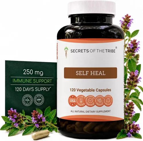 Vista 6 de Secrets of the Tribe Self Heal 60 cápsulas, hechas con cápsulas vegetales y hierba seca autocurable (curar todos, prunella vulgaris) (60 cápsulas)