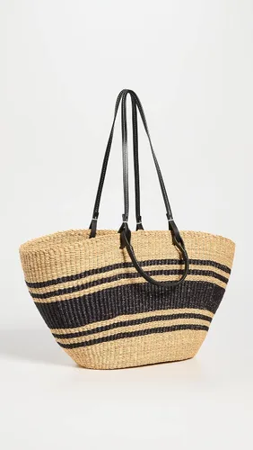Vista 3 de Tory Burch Cesta de paja a rayas Ella para mujer