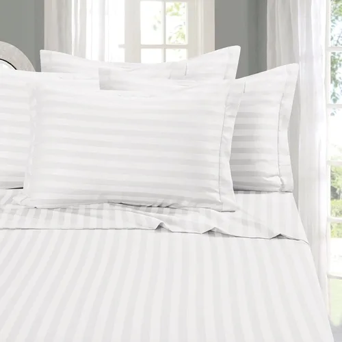 Vista 42 de Elegant Comfort - Juego de sábanas de 4 piezas, microfibra de 1500 hilos de calidad egipcia de lujo resistente a las arrugas, rayas estilo damasco