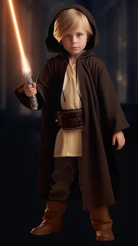 Vista 5 de Bata con capucha para niños, con mangas, monje mago, medieval, Jedi, cosplay, capa de Halloween