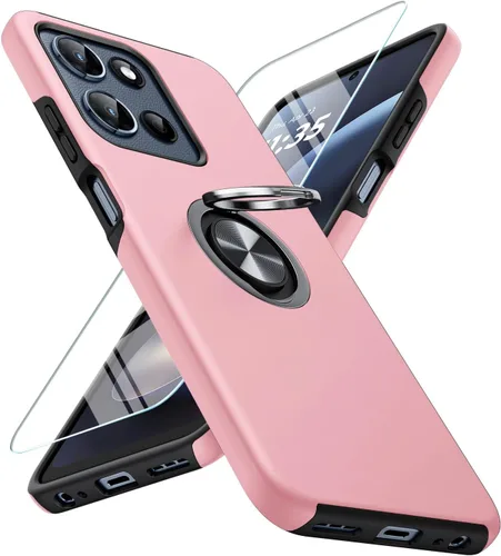 Vista 20 de JAME for Motorola Edge 2025 Case with Ring Stand Slim Shockproof Phone Case Cubierta de doble capa de grado militar resistente a prueba de golpes