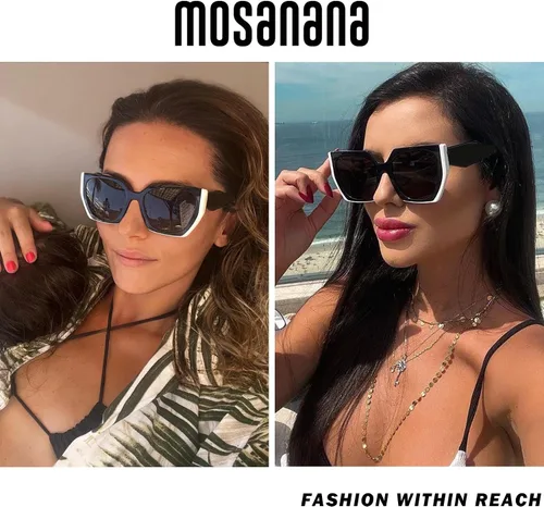 Vista 2 de mosanana Gafas de sol cuadradas de ojo de gato para mujer, estilo geométrico de moda, modelo COCO