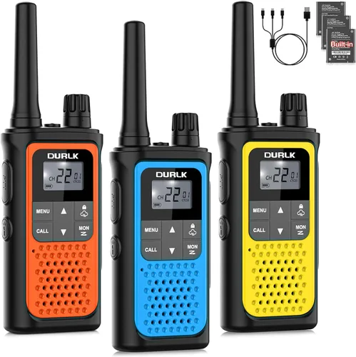 Vista 11 de Walkie Talkies para adultos de largo alcance, paquete de 2 walkie talkies recargables, 22 canales FRS, radios bidireccionales con receptor