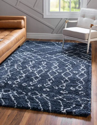 Vista 16 de Unique Loom Rabat Shag Collection - Alfombra geométrica (2 pies x 4 pies 1 pulgada, marfil puro/gris)