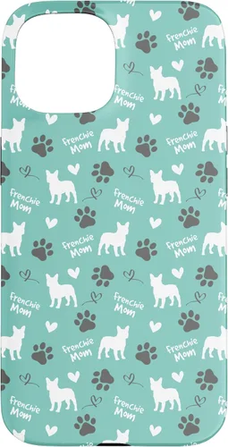 Vista 6 de Frenchie Mom French Bulldog Mom Blue Women Case for iPhone 17