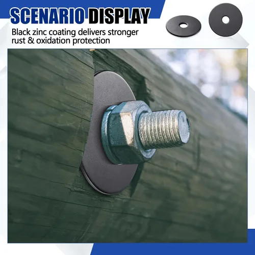 Vista 5 de Yaocom 200 Pieces 1/4" x 1-1/4" Zinc Fender Washers Thickness 1mm Fender Washers for Wood and Wet Environment