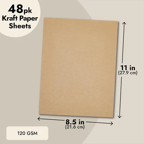 Vista 4 de Papel Kraft 48 unidades - natural - tamaño carta - 120 g/m² – 8,5 x 11 pulgadas