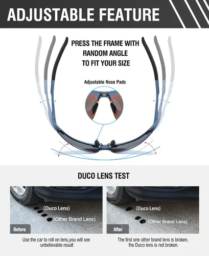 Vista 33 de Duco - Gafas de sol deportivas polarizadas para hombre con protección UV 8177s