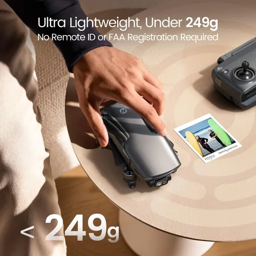 Vista 4 de Holy Stone HS900 - Dron con cámara para adultos, foto de 8K y video de 4K/30fps, 249g FAA Compliant, cardán de 3 ejes, largo alcance 20,000 pies