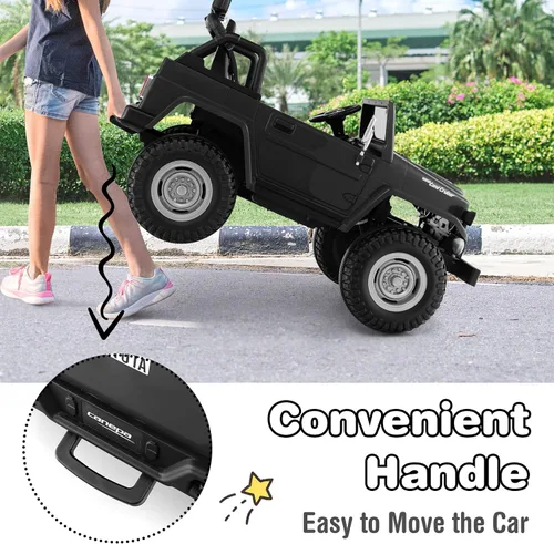 Vista 6 de Costzon Auto de 2 plazas, camión Toyota FJ40 con licencia de 12 V con control remoto de 2.4 G, suspensión de resorte, caja de almacenamiento, luces