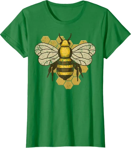 Vista 59 de Retro Beekeeper Beekeeper Honey Bumblebee Vintage Saves Bees T-Shirt Asphalt Grey