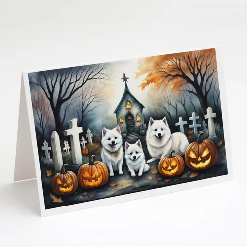 Vista 31 de Caroline's Treasures DAC2042GCA7P Golden Retriever - Tarjetas de felicitación y sobres de Halloween espeluznantes, paquete de 8 tarjetas en blanco