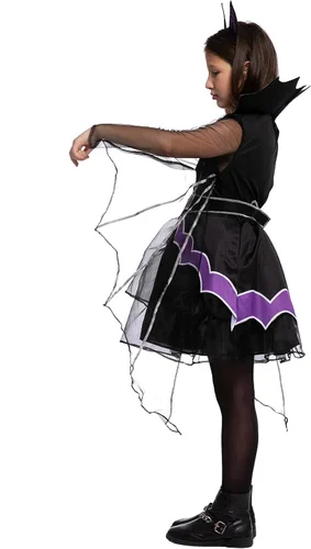 Vista 4 de Spooktacular Creations Disfraz de Miss Batiness para niña para fiesta de disfraces de Halloween fiestas temáticas cosplay juego diario