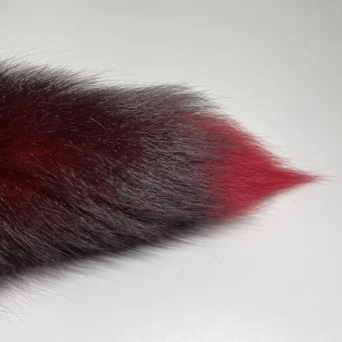 Vista 9 de Forssils Llavero de cola de zorro real, peludo y esponjoso, negro, rojo, blanco, cola de zorro, juguete de cosplay para niños (rojo vino)