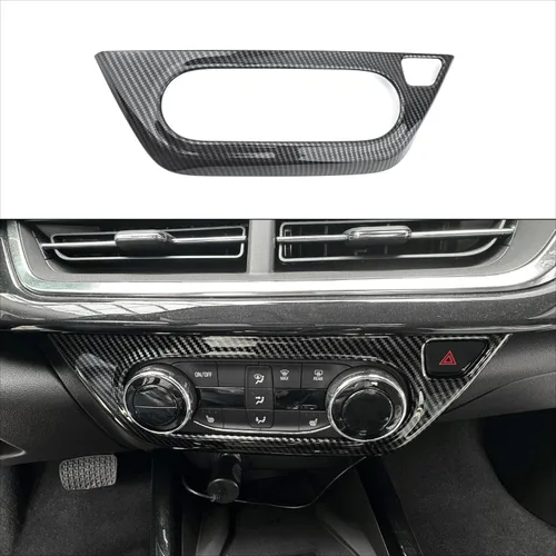 Vista 3 de YOUTOOCAR Cubierta de panel de botón de CA compatible con accesorios Chevrolet Trax 2024-2026 (patrón de fibra de carbono)