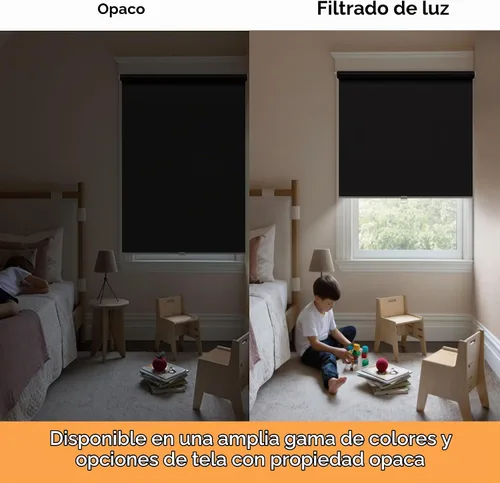 Vista 5 de Persianas enrollables opacas sin cordón para oscurecer la habitación, con sistema de resorte, protección UV, persianas de puerta, para hogar y Negro