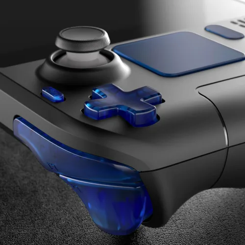 Vista 4 de eXtremeRate Clear Blue Replacement Full Set Buttons for Steam Deck, DIY Custom ABXY D-pad Trackpad Bumpers Triggers Buttons Screwdriver Tools for