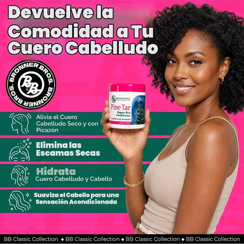 Vista 2 de Pine Tar Super Gro - Bono para cabello y cuero cabelludo, 6 onzas, 6.0 onzas