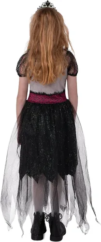 Vista 4 de Spooktacular Creations Disfraz de reina de graduación oscuro para niña disfraz de zombi para niña mala disfraz de reina de baile gótico para niños