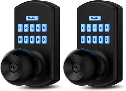 Vista 10 de Hidalife Pomo de puerta inteligente con teclado, cerradura de puerta de entrada sin llave para puerta delantera, modo de paso fácil, código único