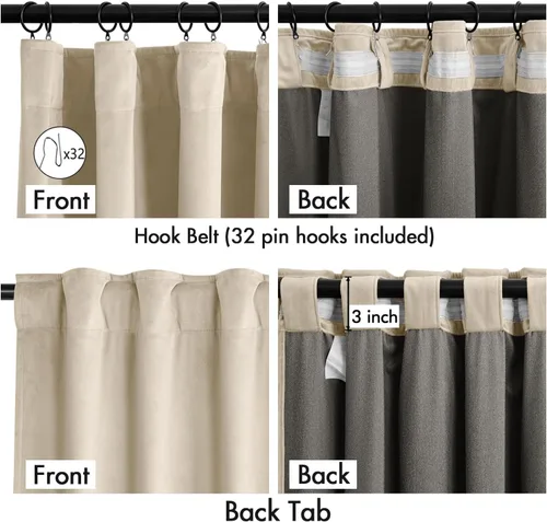 Vista 3 de MIULEE Cortinas de terciopelo de 84 pulgadas de largo, juego de 2 paneles para dormitorio, con pestaña trasera plisada, de lujo, aislamiento