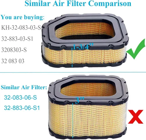 Vista 5 de KH-32-083-03-S Kit de Filtro de Aire, 3208303 Compatible con Kohler SV710 - SV740 Cub Cadet lt1045 lt1046 lt1050, Reemplaza 32 083 03 32-883-03-S1
