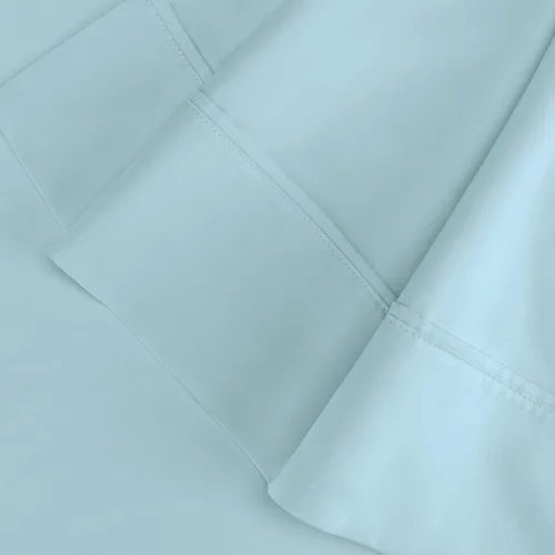 Vista 3 de Superior Juego de fundas de almohada de 2 piezas de 100% algodón egipcio de 400 hilos, tamaño King, color azul claro