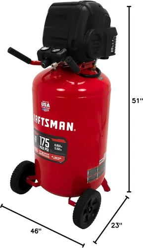 Vista 11 de CRAFTSMAN Compresor de aire de 33 galones, 175 PSI máximo, compresor de aire portátil, compresor de aire vertical para uso pesado, ideal