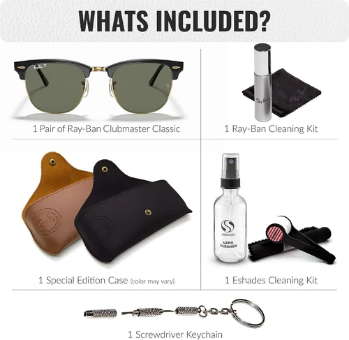 Vista 22 de Ray-Ban RB3016 CLUBMASTER CLASSIC - Gafas de sol de forma cuadrada con kit oficial de gafas