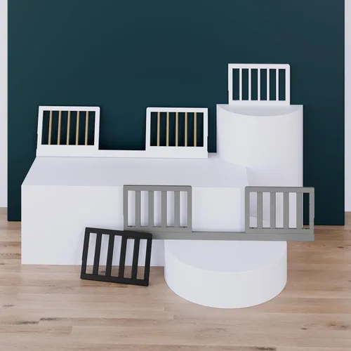 Vista 2 de Storkcraft & Graco - Kit de barandilla de seguridad para niños pequeños con tacos (negro) – Certificado GREENGUARD Gold, convierte la cuna