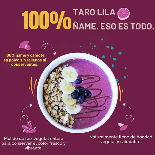 Vista 7 de Suncore Foods Lila Taro Yam Powder 5oz (batata morada) Sin gluten