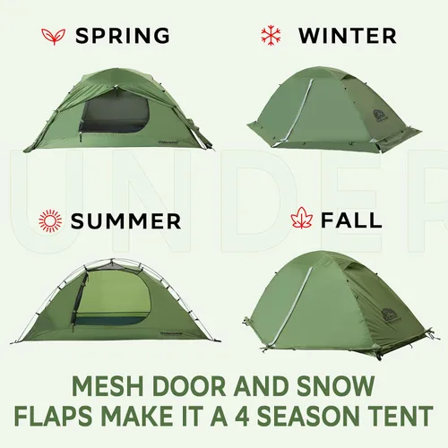 Vista 4 de Tienda de mochilero para 1 persona para colchón de camping de 4 estaciones y espuma