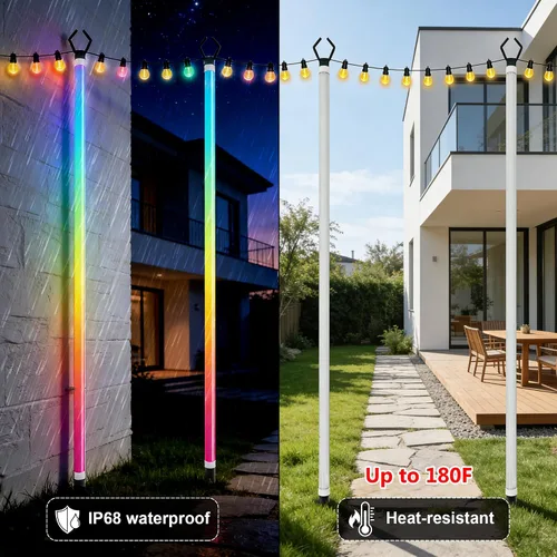 Vista 5 de AILBTON Tira de luces de neón, cuerda de luces LED flexible con control remoto y aplicación, múltiples modos de sincronización de música, luces LED