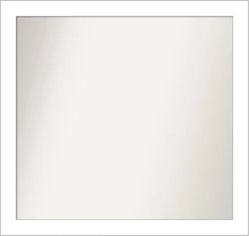 Vista 166 de Amanti Art Espejo de baño blanco para sobre el fregadero, 24 x 26 pulgadas, espejo rectangular blanco y blanco, marco de madera contemporáneo