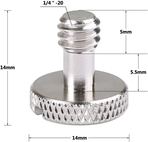 Vista 3 de Tornillo de cámara con 1/4"-20 y 3/8"-16 para placa de liberación rápida de la cámara (4 piezas)